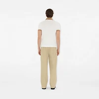 Logo Collar Cotton Polo Shirt in Chalk white - Men | Burberry® Official