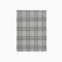 Wide Check Wool Silk Blend Scarf in Mitten grey | Burberry® Official