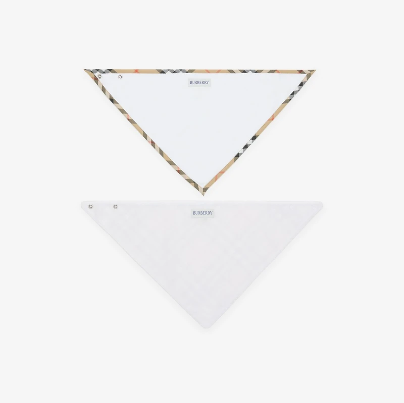 Check Cotton Two-piece Bib Set in Ice