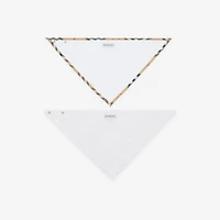 Check Cotton Two-piece Bib Set in Ice