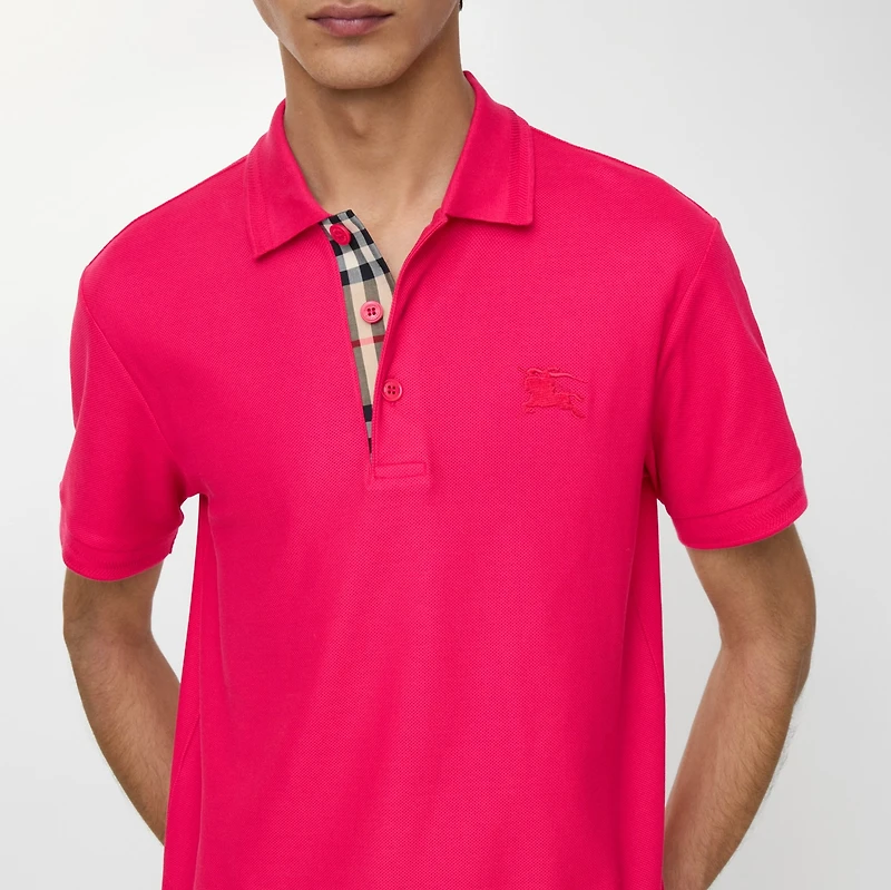 Cotton Polo Shirt in Jam red - Men | Burberry® Official