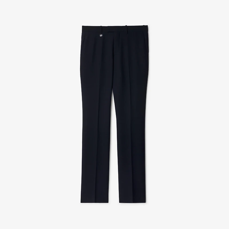 Wool Mohair Tailored Trousers in Navy - Men | Burberry® Official