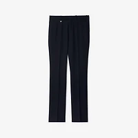 Wool Mohair Tailored Trousers in Navy - Men | Burberry® Official