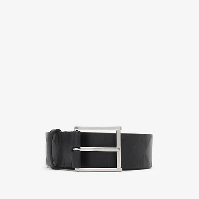 Check Leather Belt in Black - Men | Burberry® Official