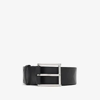 Check Leather Belt in Black - Men | Burberry® Official