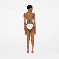 Check Trim Bikini in White - Women, Nylon | Burberry® Official