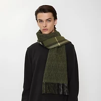 Reversible B Shield Cashmere Scarf in Pea green | Burberry® Official