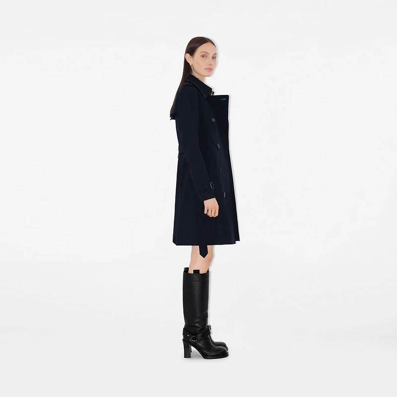 Mid-length Chelsea Heritage Trench Coat in Coal blue - Women, Cotton Gabardine | Burberry® Official