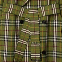 Long Check Stretch Linen Trench Coat in Caper - Women | Burberry® Official