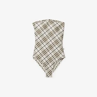 Check Swimsuit in Cotton - Women, Nylon | Burberry® Official
