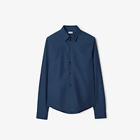 Regular Fit Cotton Poplin Shirt in Dark graphite blue - Men | Burberry® Official