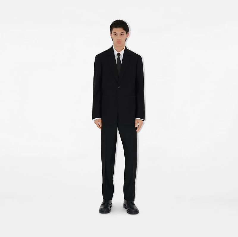 Wool Tailored Trousers in Black - Men | Burberry® Official