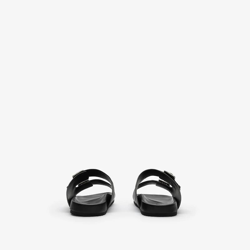 Leather Urchin Sandals in Black - Men | Burberry® Official