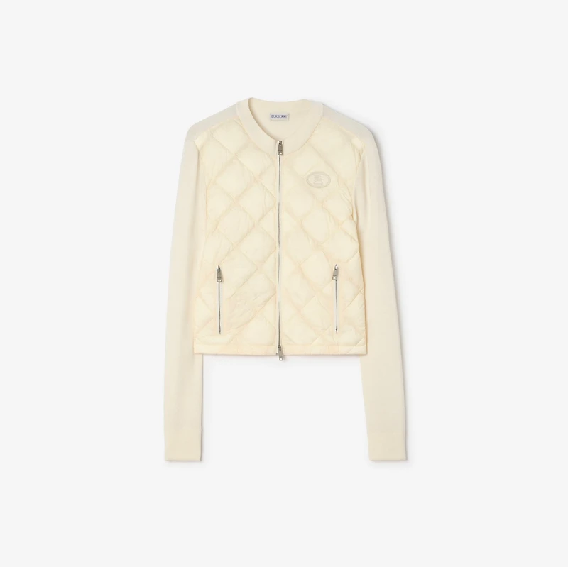 Quilted Nylon and Wool Fulbrook Jacket in Ceramic white - Women | Burberry® Official