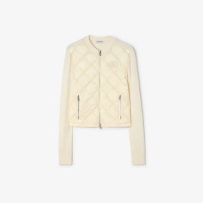 Quilted Nylon and Wool Fulbrook Jacket in Ceramic white - Women | Burberry® Official