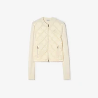 Quilted Nylon and Wool Fulbrook Jacket in Ceramic white - Women | Burberry® Official