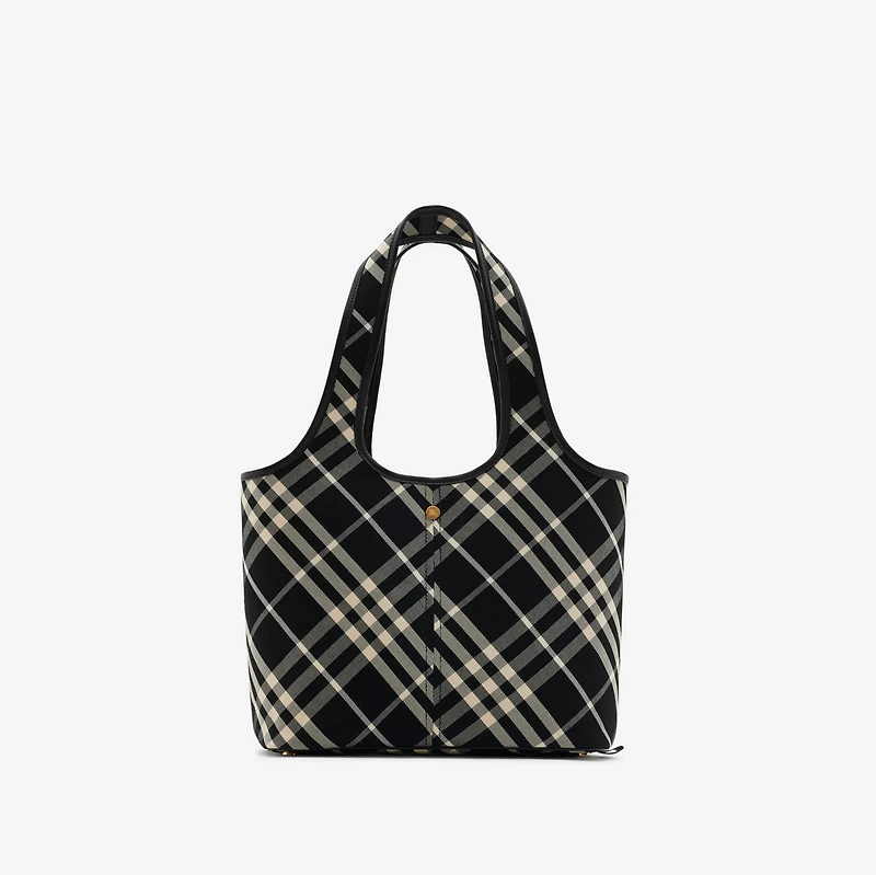 Small Check Tote in Black/calico - Women | Burberry® Official
