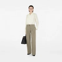 Wool Tailored Trousers in Olive drab - Women | Burberry® Official