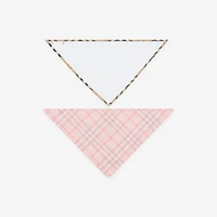 Check Cotton Two-piece Bib Set in Ice