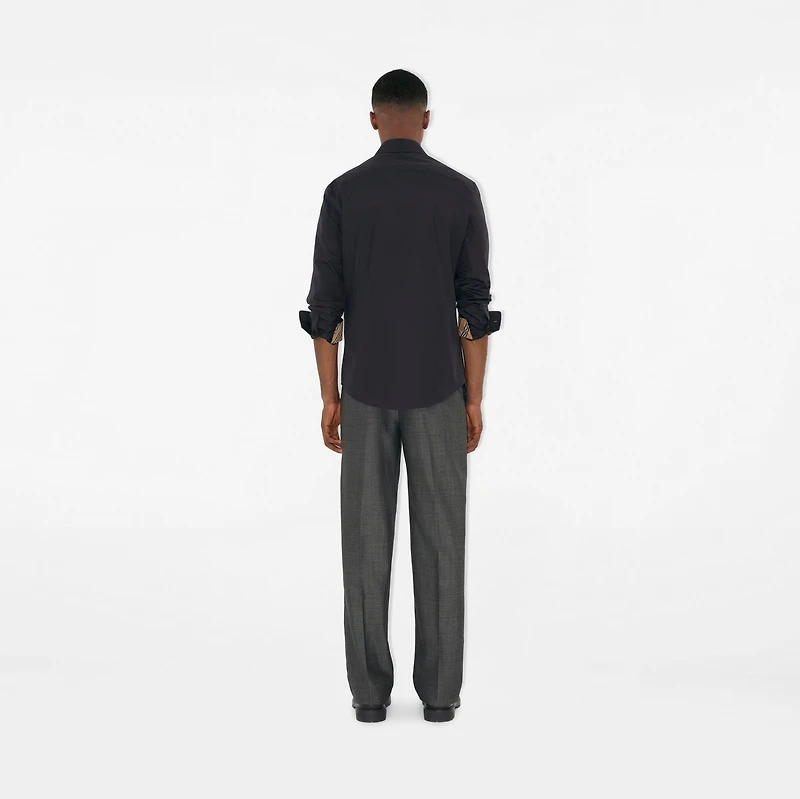 Cotton Poplin Shirt in Navy - Men | Burberry® Official