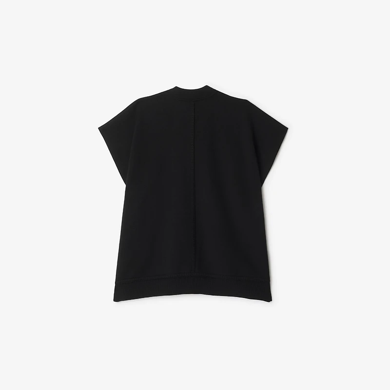 Check Label Wool Blend Cape in Black | Burberry® Official