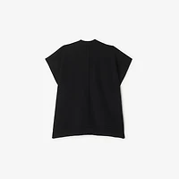 Check Label Wool Blend Cape in Black | Burberry® Official