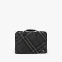 Grid Briefcase in Charcoal grey - Men | Burberry® Official