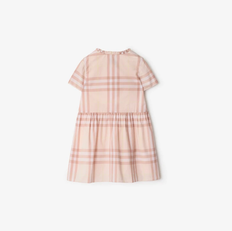 Check Cotton Dress in Shell | Burberry® Official