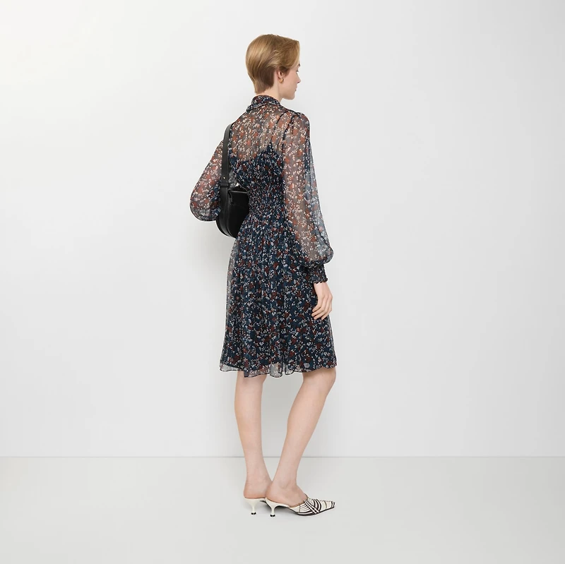 Ditsy Floral Silk Dress in Black - Women | Burberry® Official