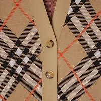 Check Wool Mohair Blend Cardigan in Sand - Women, Nylon | Burberry® Official