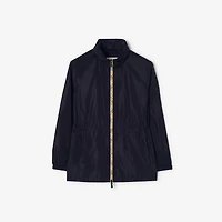 Short Checker-tape Nylon Parka in Navy - Women | Burberry® Official