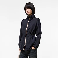 Short Checker-tape Nylon Parka in Navy - Women | Burberry® Official