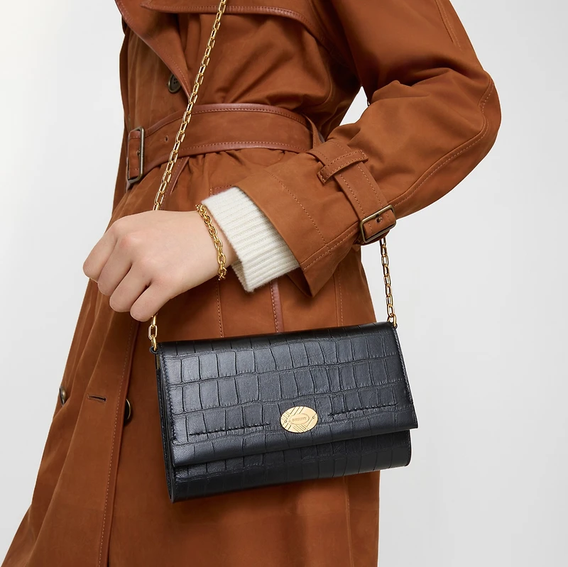 Cotswolds Chain Strap Wallet in Black - Women | Burberry® Official