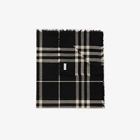 Wide Check Wool Scarf in Black/calico | Burberry® Official