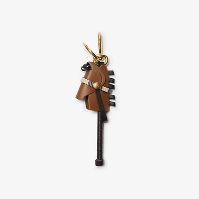 Leather Hobby Horse Charm in Hazel brown - Women | Burberry® Official