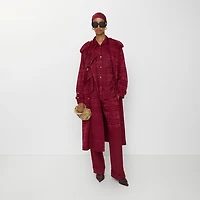 Check Silk Trench Coat in Ripple red - Women | Burberry® Official