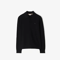 Long-sleeve Cashmere Blend Polo Shirt in Black - Men | Burberry® Official