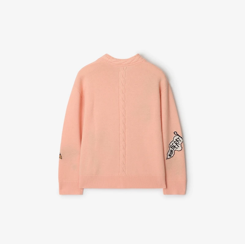 London Guards Wool Cardigan in Shell pink | Burberry® Official