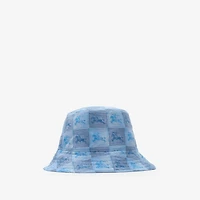 EKD Checkerboard​ Cotton Bucket Hat in Cornflower blue - Children | Burberry® Official