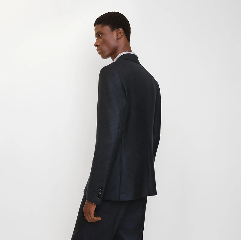 Check Wool Tailored Jacket in Tarmac grey/dark pewter grey - Men | Burberry® Official