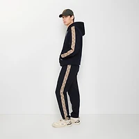 Check Trim Cotton Jogging Pants in Navy - Men | Burberry® Official