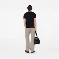 Check Trim Cotton T-shirt in Black - Men | Burberry® Official
