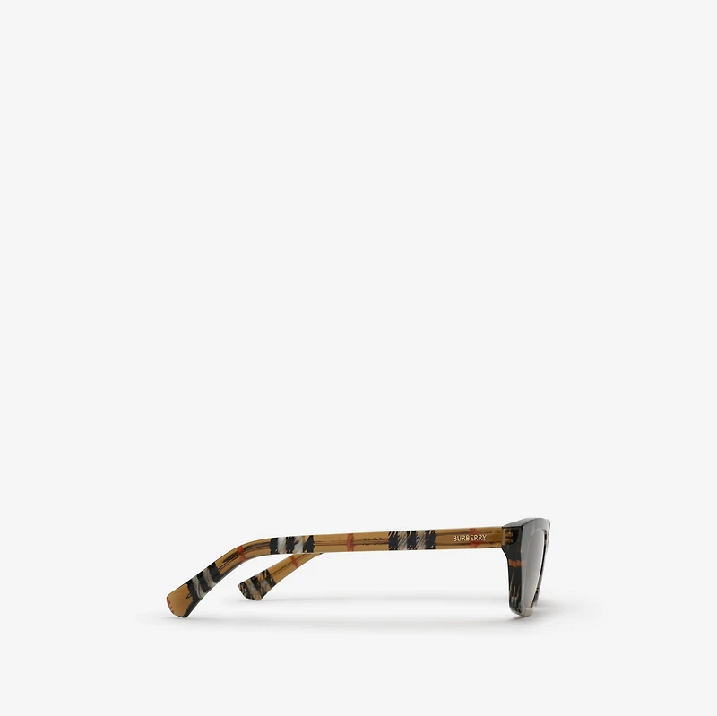 Gradient Check Rectangular Sunglasses in Sand - Women | Burberry® Official