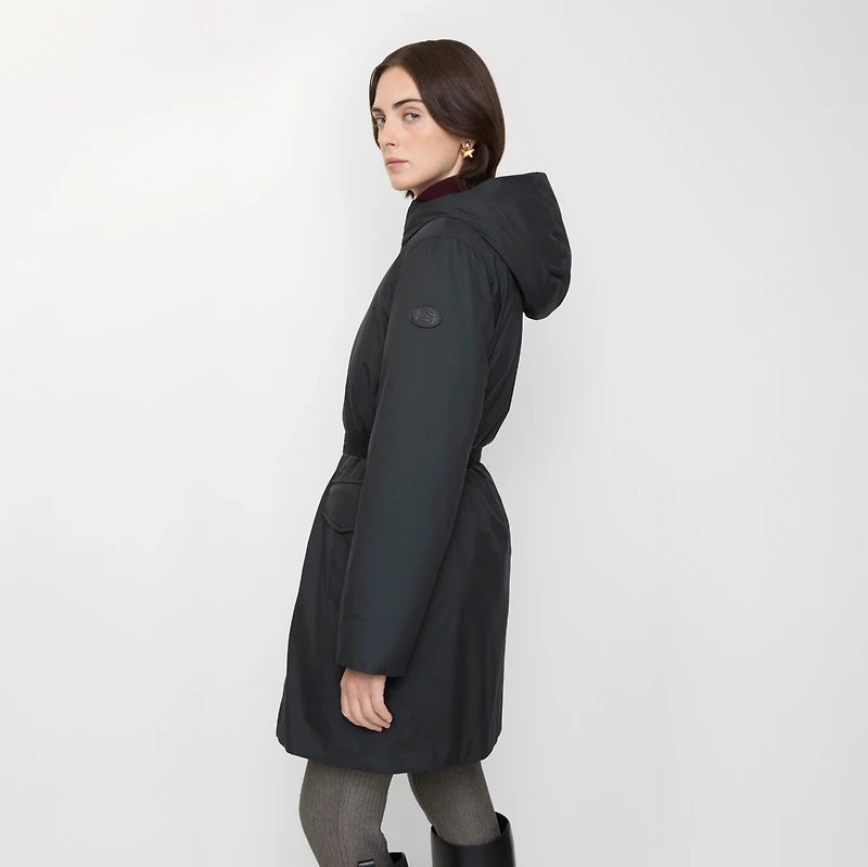 Mid-length Hooded Nylon Coat in Black - Women | Burberry® Official