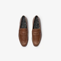 Leather Pearl Loafers in Pinecone - Men | Burberry® Official