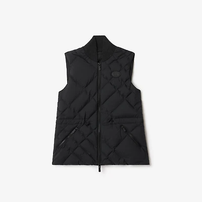 Check-stitch Nylon Gilet in Black - Women | Burberry® Official