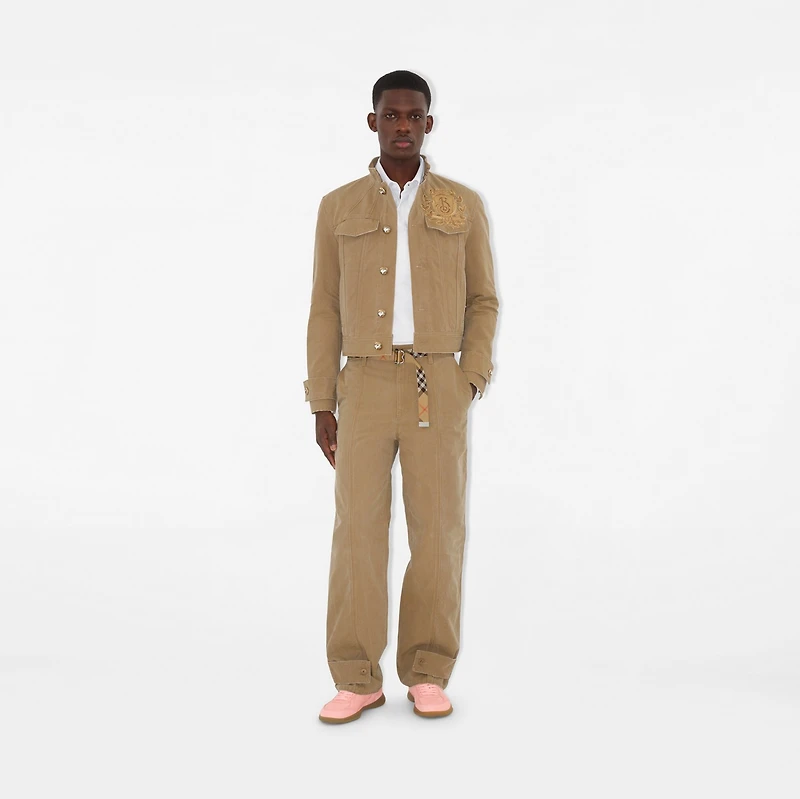 B Crest Cotton Jacket in Walrus - Men | Burberry® Official