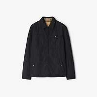 Reversible Quilted Nylon Overshirt in Black