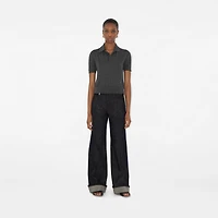 Wool Polo Shirt in Mid grey - Women | Burberry® Official