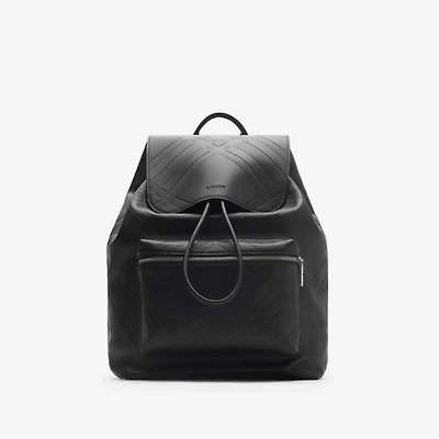 Embossed Check Backpack in Black - Men | Burberry® Official
